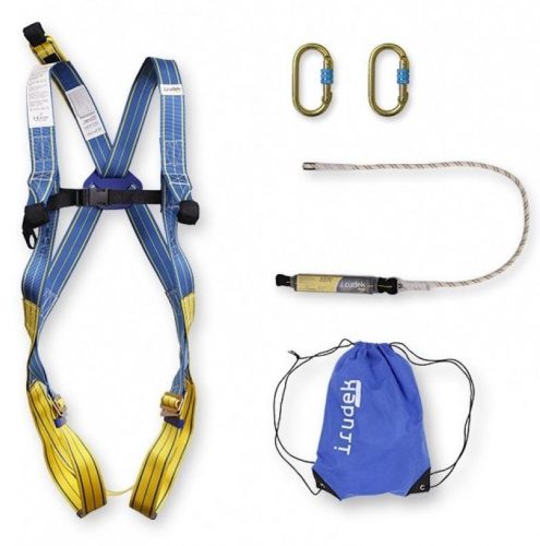 Heveder szett Irudek Apeninos light 2 plus + 981 karabiner 361 energiaelnyelő, kék/sárga, L-XL