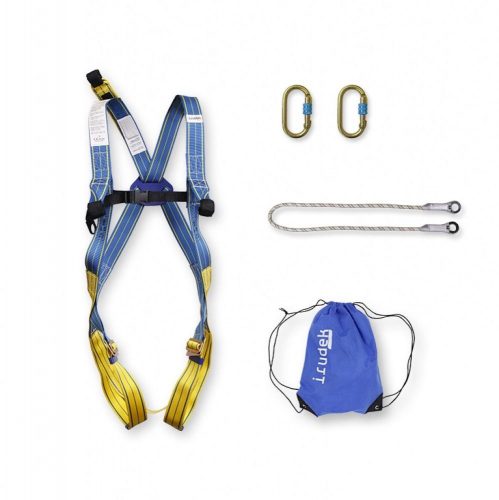 Testheveder szett Irudek Sekuralt Roque Nublo light plus 2 + 981 karabiner 10150 statikus kötél, kék/sárga, S-M