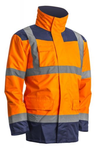 ÚJ! KANATA 4/1 HI-VIZ NARANCS/KÉK PE KABÁT_XS