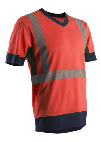 KOMO HI-VIZ PIROS RÖVID UJJÚ PÓLÓ_2XL