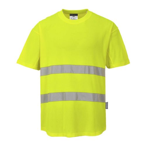 Hi-Vis pamut póló pamut hálós betétes póló S/S