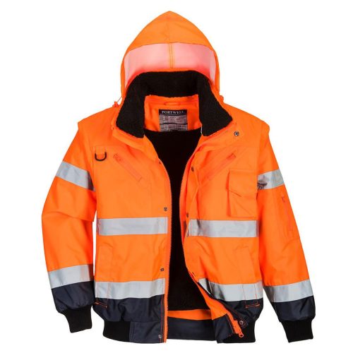 Hi-Vis 3 az 1-ben kontrasztos bomber dzseki