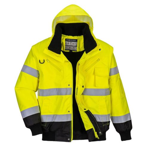 Hi-Vis 3 az 1-ben kontrasztos bomber dzseki