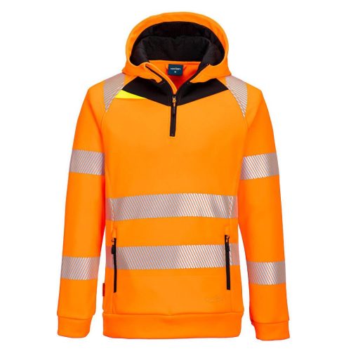 DX4 Hi-Vis 1/4 zippzáras kapucnis pulóver